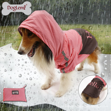 Wholesale Large Dog Portable Waterproof Two Tone Dog Raincoat